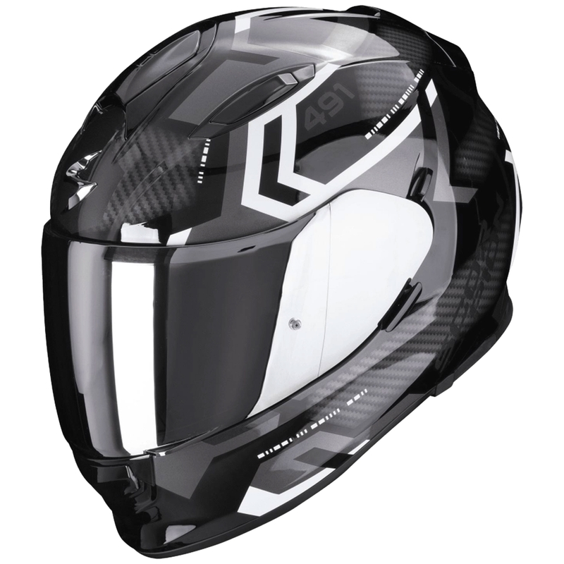 Анфас каска SCORPION EXO-491 SPIN черно-бяла разпродажба