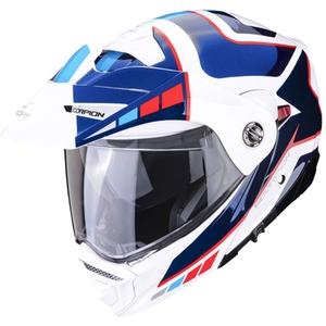 Мотоциклетна каска SCORPION ADX-2 CAMINO pearl бяло-синьо-червена разпродажба
