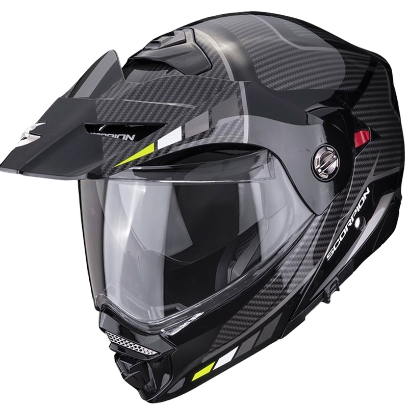 Мото каска SCORPION ADX-2 CAMINO черно-сребристо-флуоресцентно жълто на разпродажба