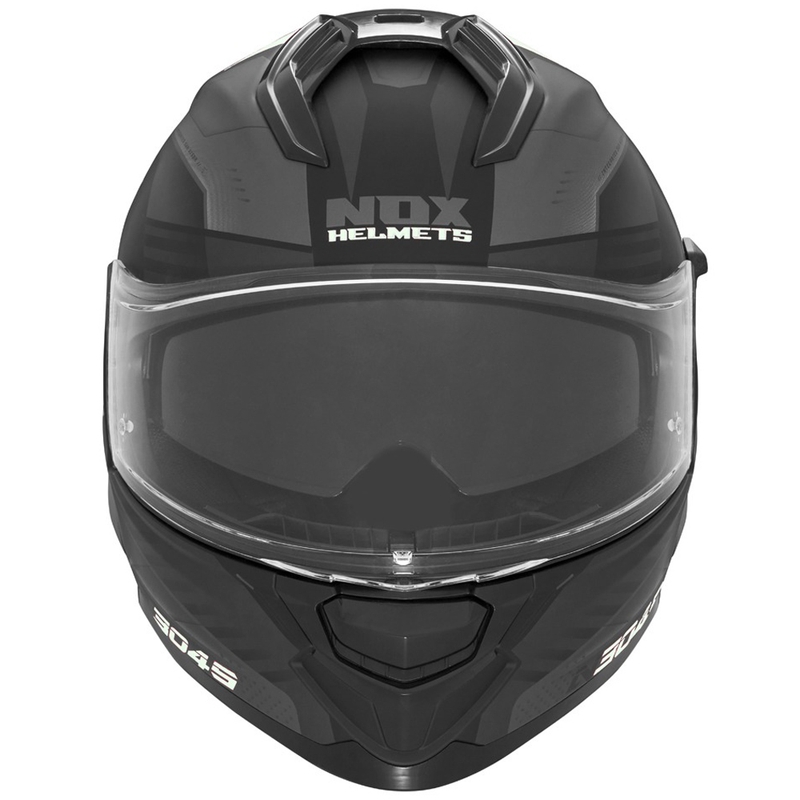 Цяла мото каска NOX N304S CARVER мат черно-бяла