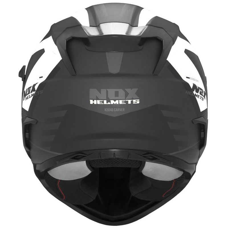 Цяла мото каска NOX N304S CARVER мат черно-бяла