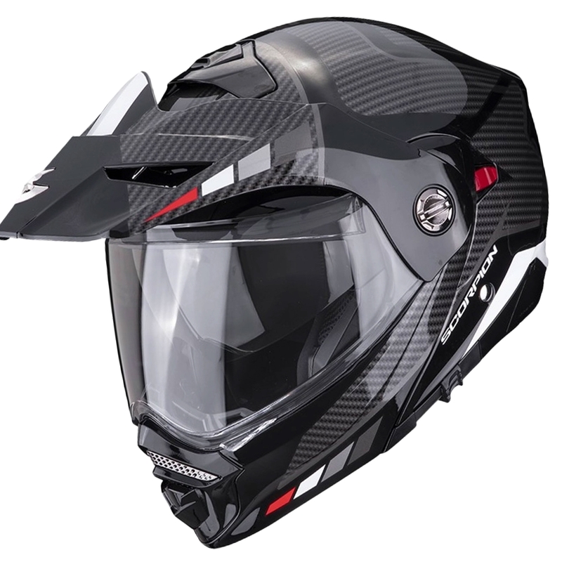 Мотоциклетна каска SCORPION ADX-2 CAMINO черно-сребристо-червена разпродажба