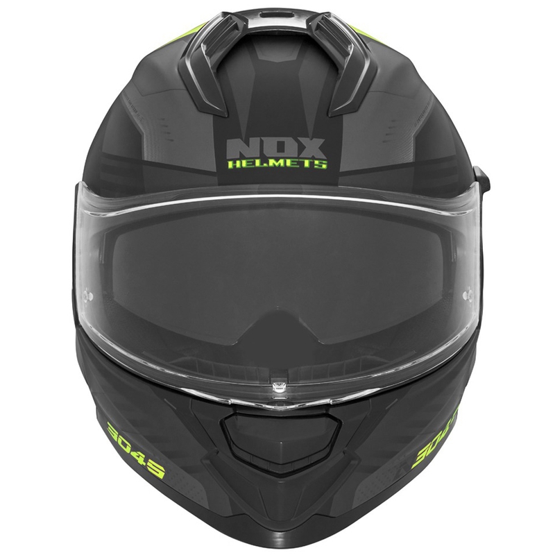 Цяла мото каска NOX N304S CARVER мат черно-жълта