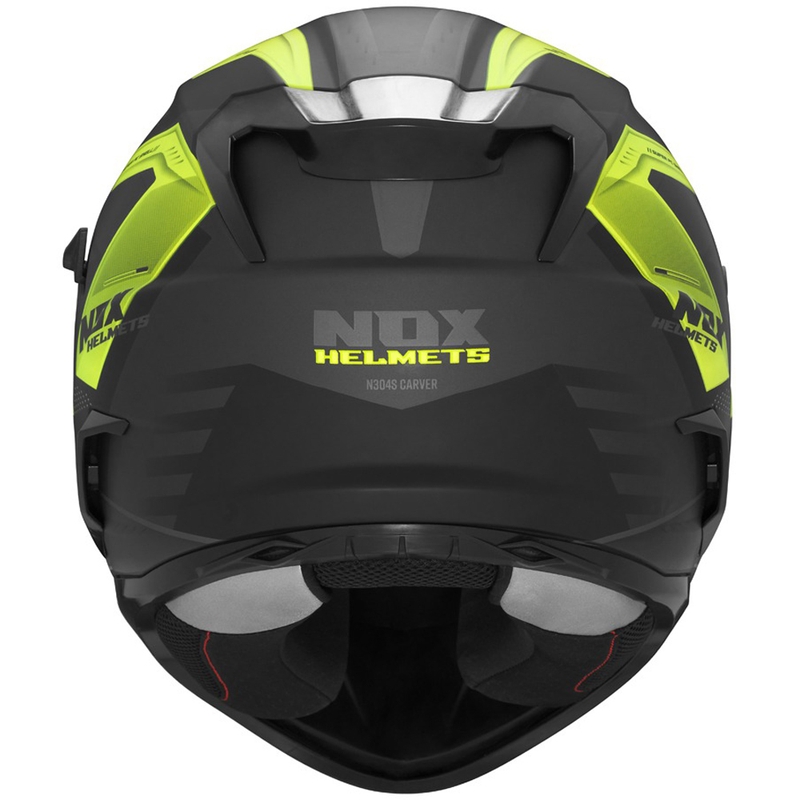 Цяла мото каска NOX N304S CARVER мат черно-жълта