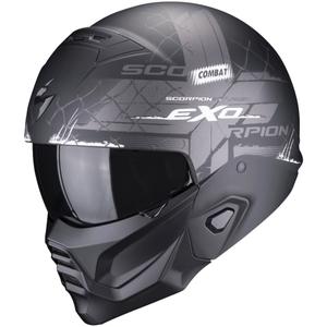Отворена каска с маска Scorpion EXO-COMBAT II Xenon черен и бял мат