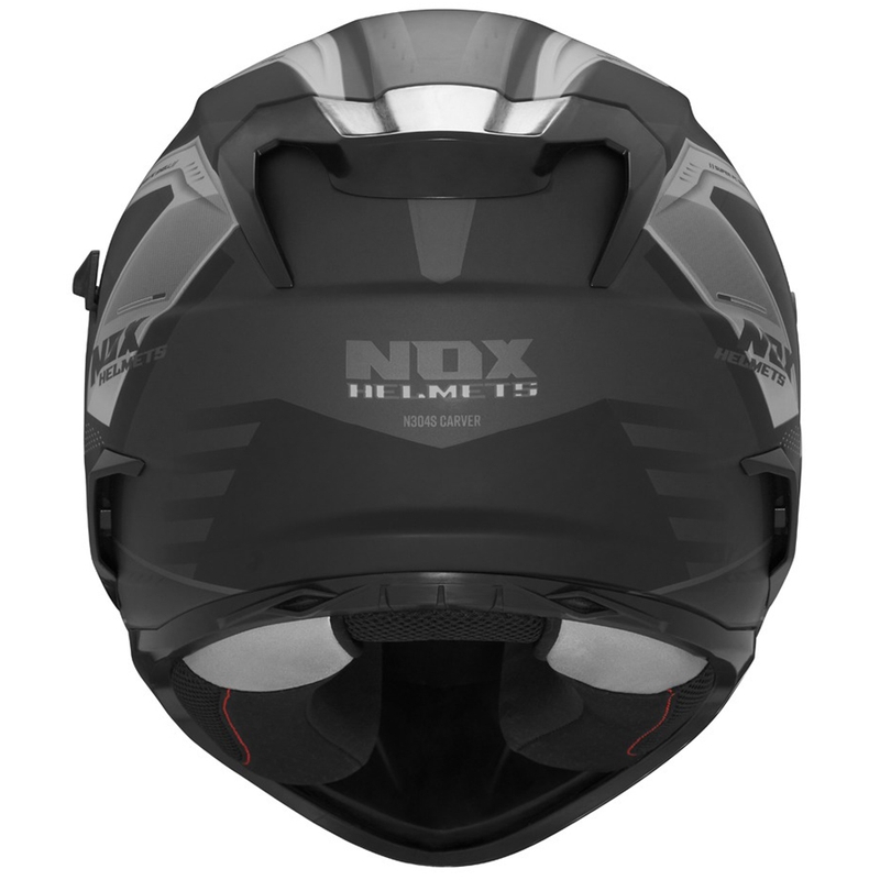 Цяла мото каска NOX N304S CARVER матово черно-титаниева