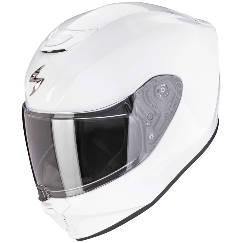 Детска каска за мотоциклет Scorpion EXO-JNR AIR SOLID, пълна с лице, бяла