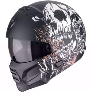 Модулна мотоциклетна каска Scorpion EXO-COMBAT II GENESIS матова черно-бяло-златиста
