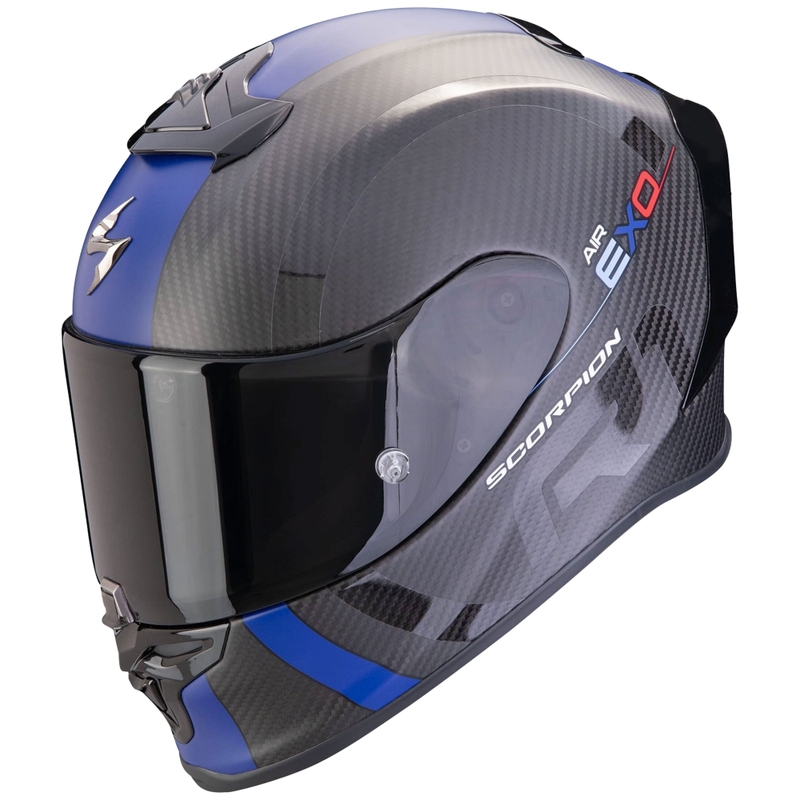 Интегрална каска Scorpion EXO-R1 EVO CARBON AIR MG матово черно-синя