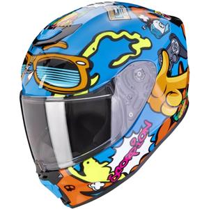 Детска мотоциклетна каска Scorpion EXO-JNR AIR FUN синьо-оранжева