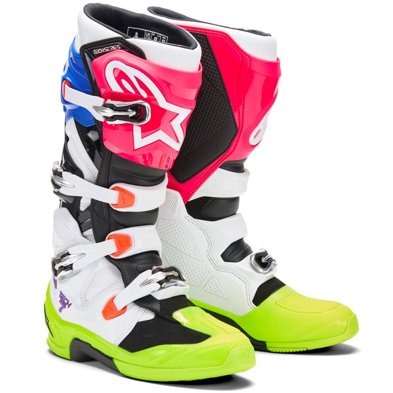 Многоцветни ботуши за мотокрос Alpinestars TECH 7 с ограничено издание Hay