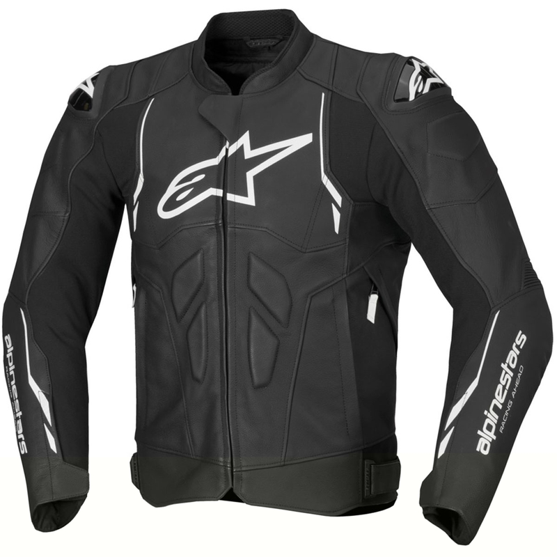 Кожено мотоциклетно яке Alpinestars Dusk черно-бяло
