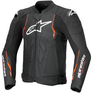 Alpinestars Dusk Airflow кожено мотоциклетно яке черно-червено флуор