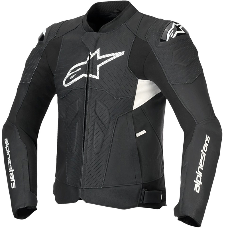 Alpinestars Dusk Airflow кожено мотоциклетно яке черно-бяло
