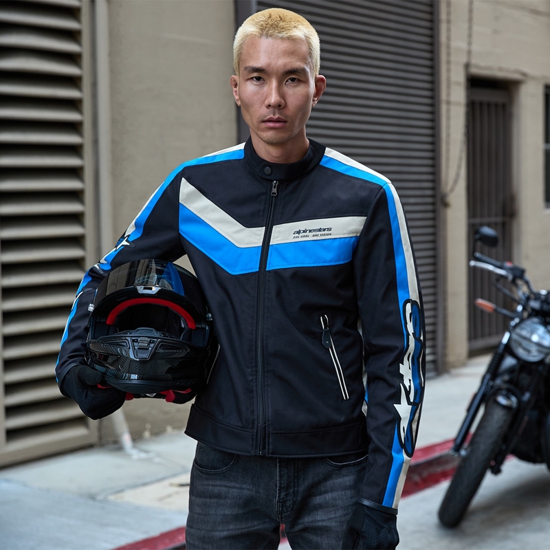 Alpinestars T-Dyno Water Resistant мотоциклетно яке черно-синьо-бежово