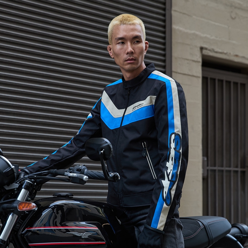 Alpinestars T-Dyno Water Resistant мотоциклетно яке черно-синьо-бежово