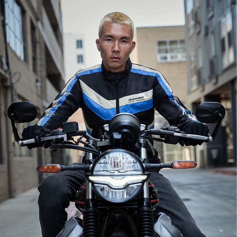Alpinestars T-Dyno Water Resistant мотоциклетно яке черно-синьо-бежово
