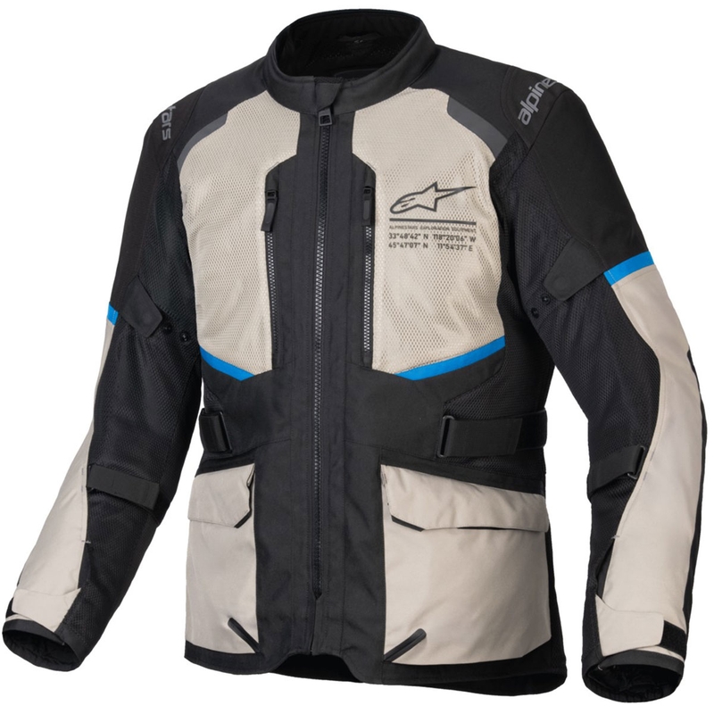 Мото яке Alpinestars Andes Air Drystar черно-сиво зелено-синьо