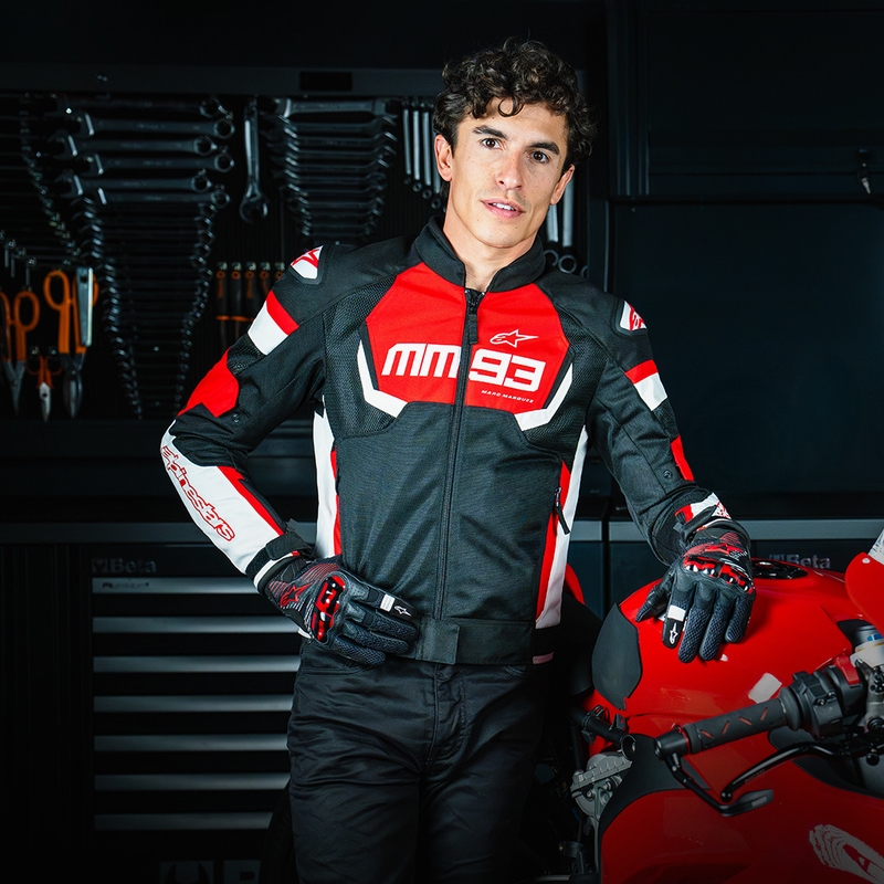 Alpinestars T-SPS Air V2 MM93 мотоциклетно яке червено-черно-бяла колекция
