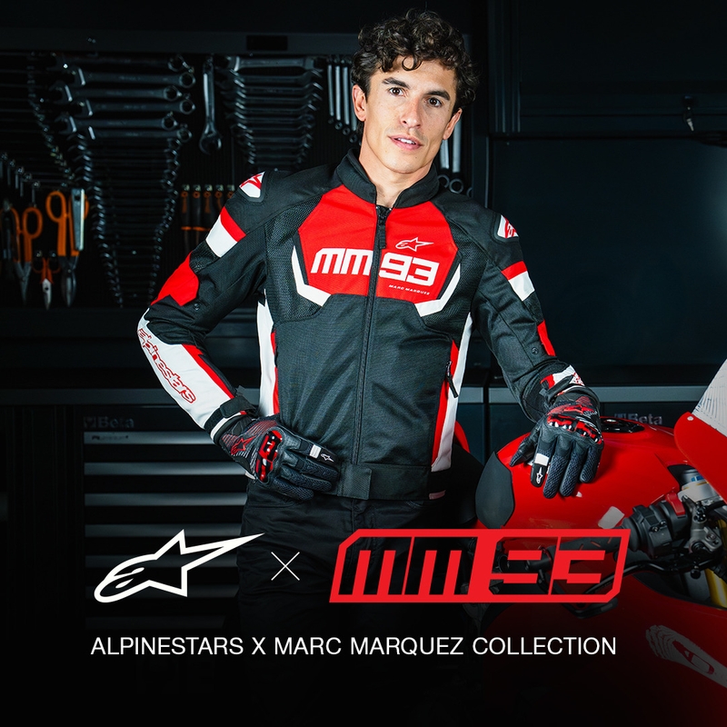 Alpinestars T-SPS Air V2 MM93 мотоциклетно яке червено-черно-бяла колекция