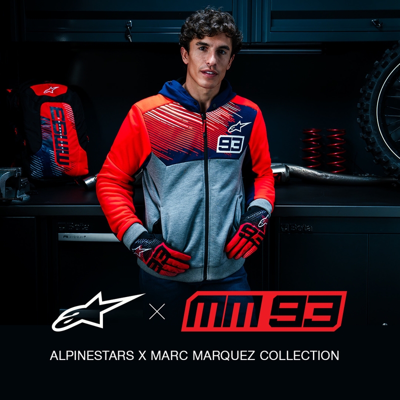 Колекция Alpinestars Chrome V2 Sport Hoodie MM93 светло сиво-синьо-флуо червено
