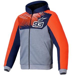 Колекция Alpinestars Chrome V2 Sport Hoodie MM93 светло сиво-синьо-флуо червено