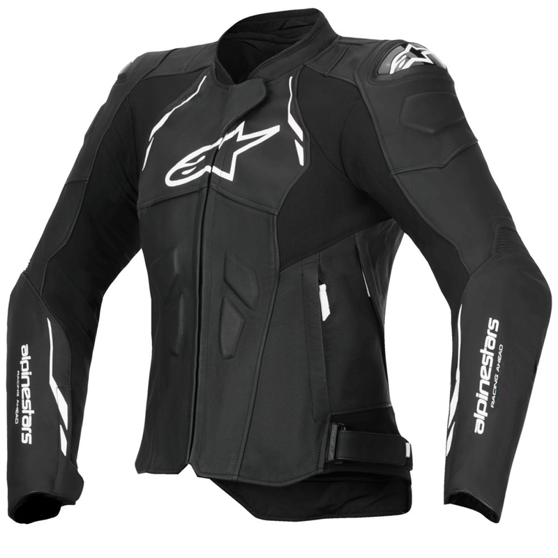 Дамско кожено мотоциклетно яке Alpinestars Stella Dusk черно-бяло