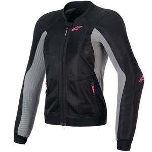 Дамско мотоциклетно яке Alpinestars STELLA TROOP-AIR, черно-сиво-флуоресцентно розово