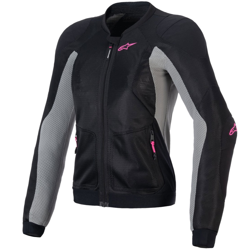 Дамско мотоциклетно яке Alpinestars STELLA TROOP-AIR, черно-сиво-флуоресцентно розово