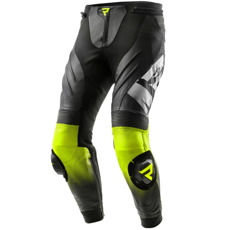 Кожени панталони за мотоциклет Rebelhorn Inferno Black-Fluo Yellow