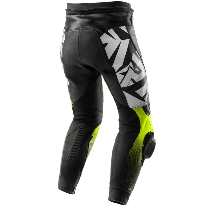Кожени панталони за мотоциклет Rebelhorn Inferno Black-Fluo Yellow