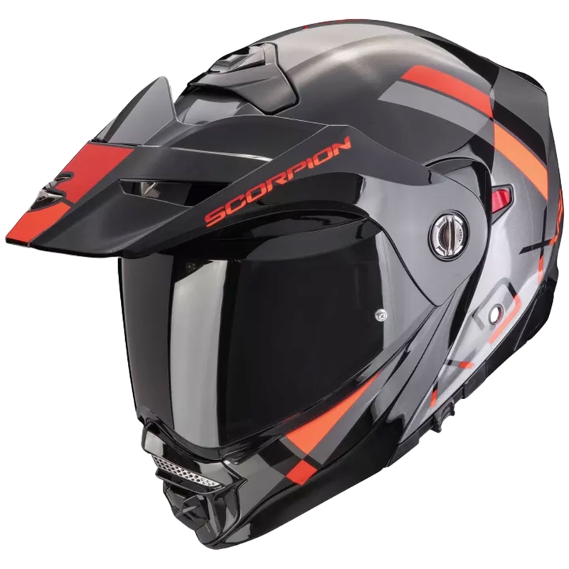Каска за мотоциклет Scorpion ADX-2 GALANE сребристо-черно-червена разпродажба