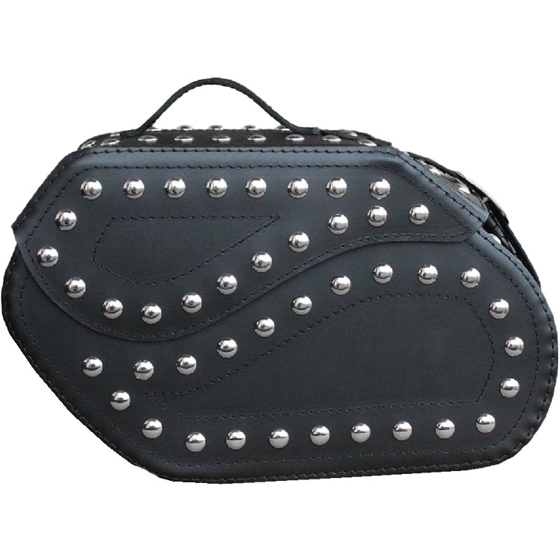 Кожени мотоциклетни чанти RSA S221 с ключалка и нитове черни