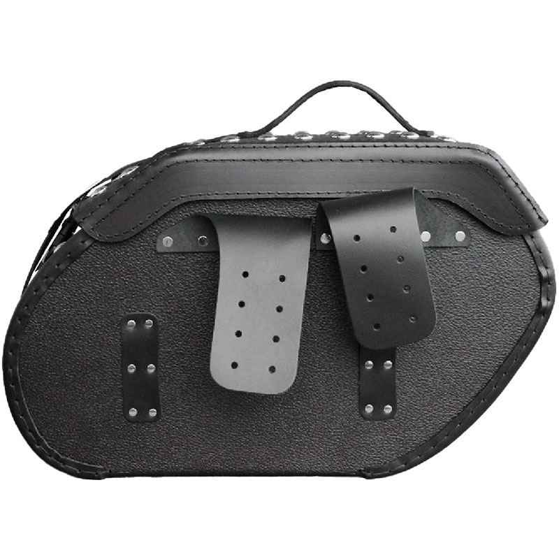 Кожени мотоциклетни чанти RSA S221 с ключалка и нитове черни