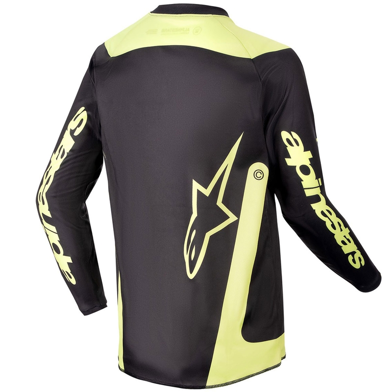 Детска фланелка за мотокрос Alpinestars Racer Lurv Black-Fluo Yellow