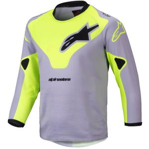 Alpinestars Racer Veil Детска тениска за мотокрос сиво-флуорово жълто