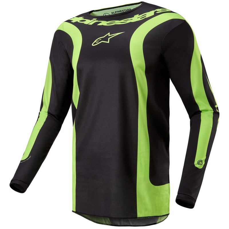 Alpinestars Fluid Lurv трико за мотокрос черно-флуо жълто
