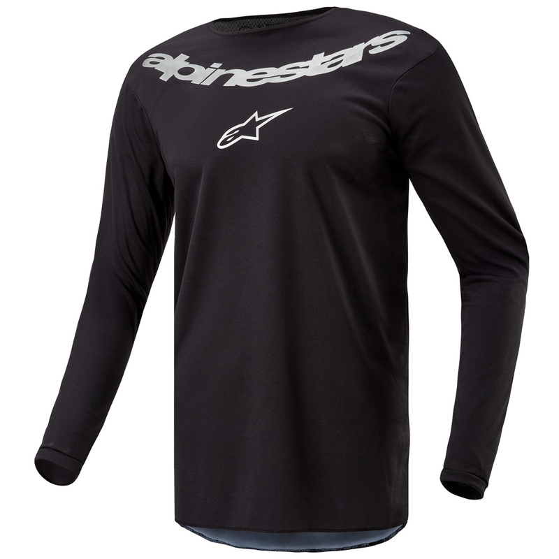 Alpinestars Fluid Lucent тениска за мотокрос черна и сребърна