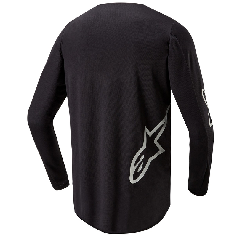 Alpinestars Fluid Lucent тениска за мотокрос черна и сребърна