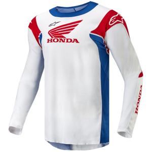 Колекция мотокрос фланелка Alpinestars Racer Iconic Honda бяло-синьо-червено-черно