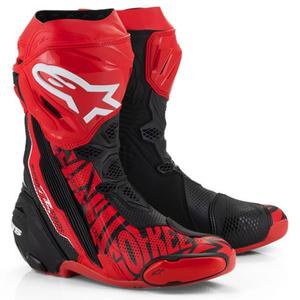Alpinestars Supertech R Вентилирани мотоциклетни ботуши лимитирана серия Francesco Bagnaia червено-черно