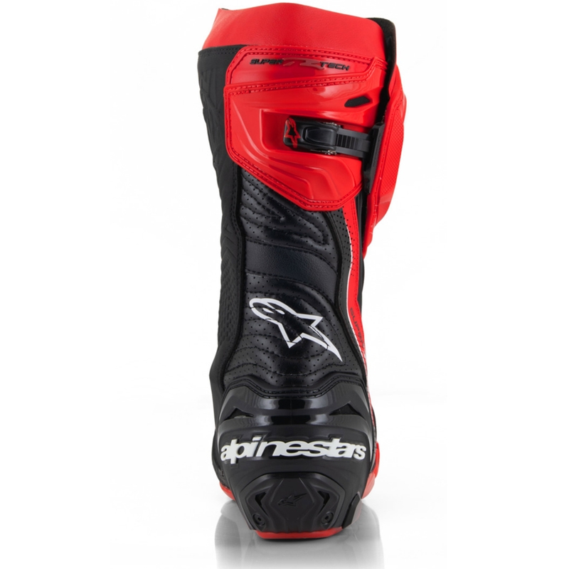 Alpinestars Supertech R Вентилирани мотоциклетни ботуши лимитирана серия Francesco Bagnaia червено-черно
