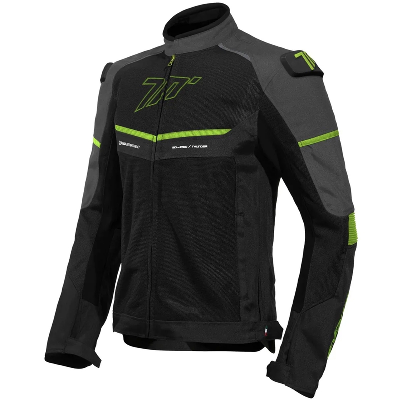 Мотоциклетно яке Seventy Degrees SD-JR60 Thunder черно-флуо жълто