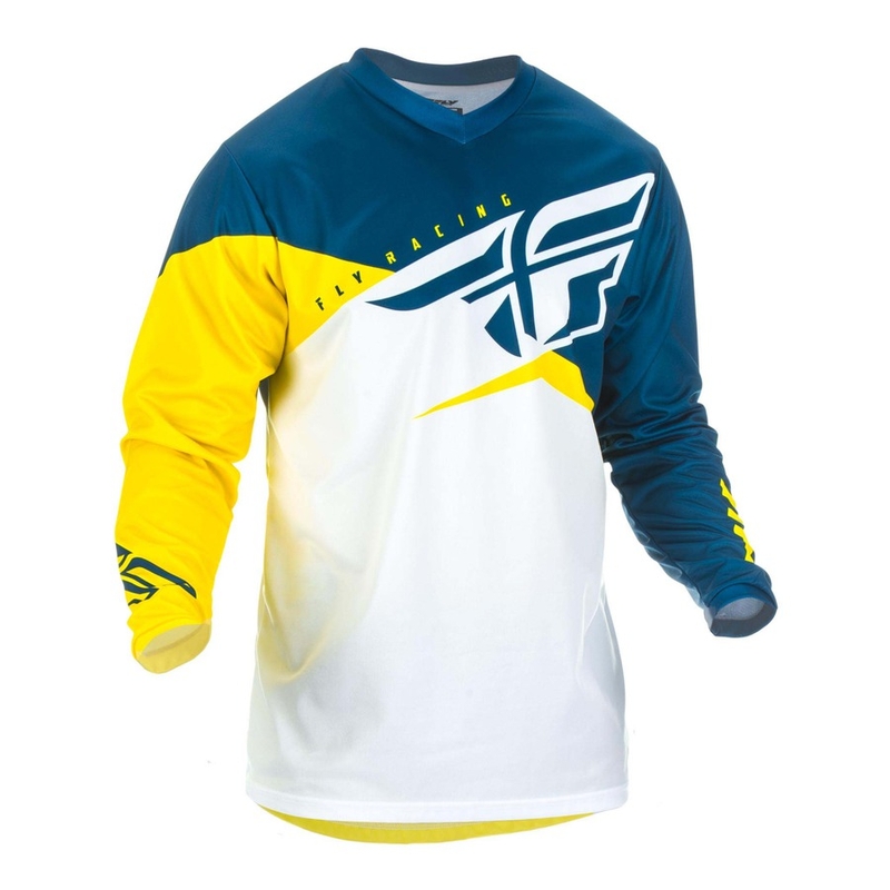 Motokrosový dres FLY Racing F-16 2019 - USA žluto-bílo-modrý výprodej