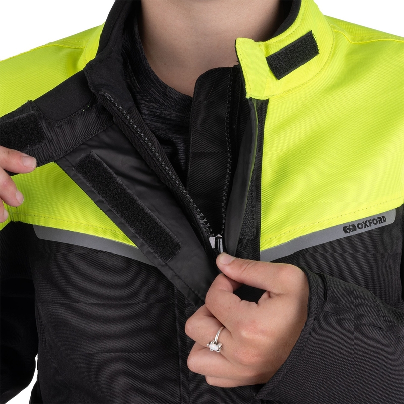 Дамско мотоциклетно яке Oxford Spartan Long WP Black-Fluo Yellow