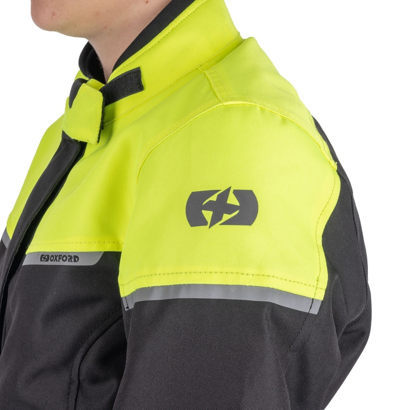 Дамско мотоциклетно яке Oxford Spartan Long WP Black-Fluo Yellow