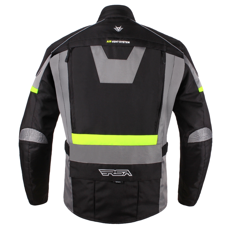 Bunda na motorku RSA Desert černo-šedo-fluo žlutá výprodej