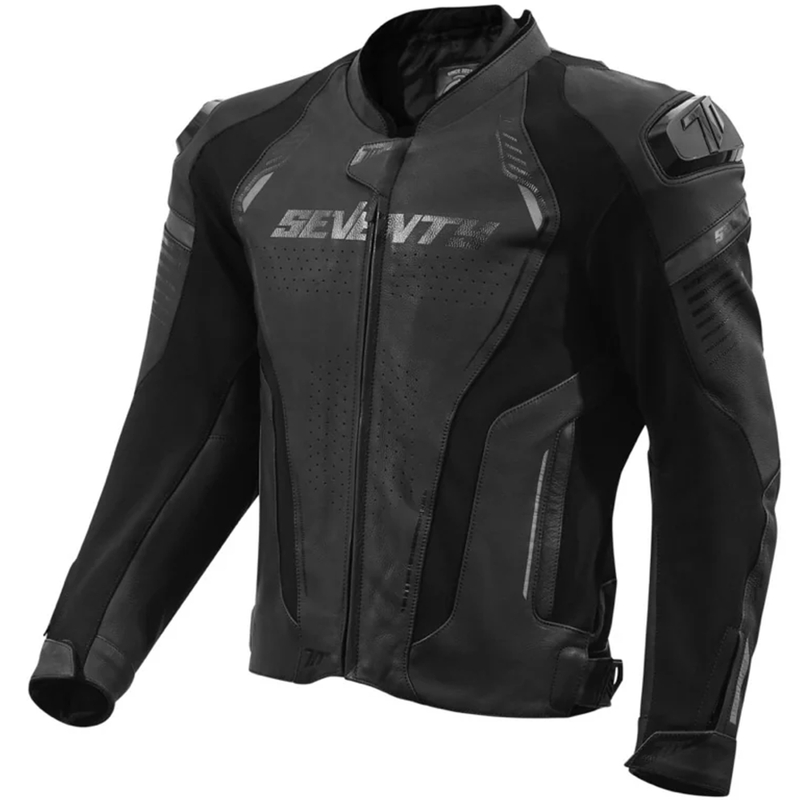 Seventy Degrees SD-JL24 Спойлер кожено мотоциклетно яке черно