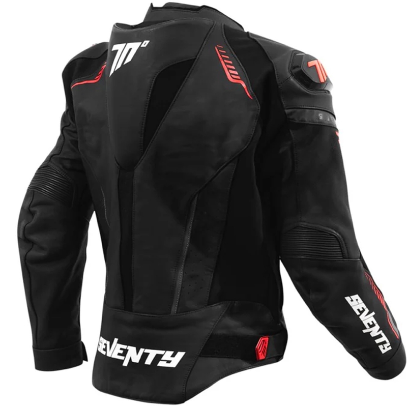 Кожено мотоциклетно яке Seventy Degrees SD-JL24 Spoiler черно-червено