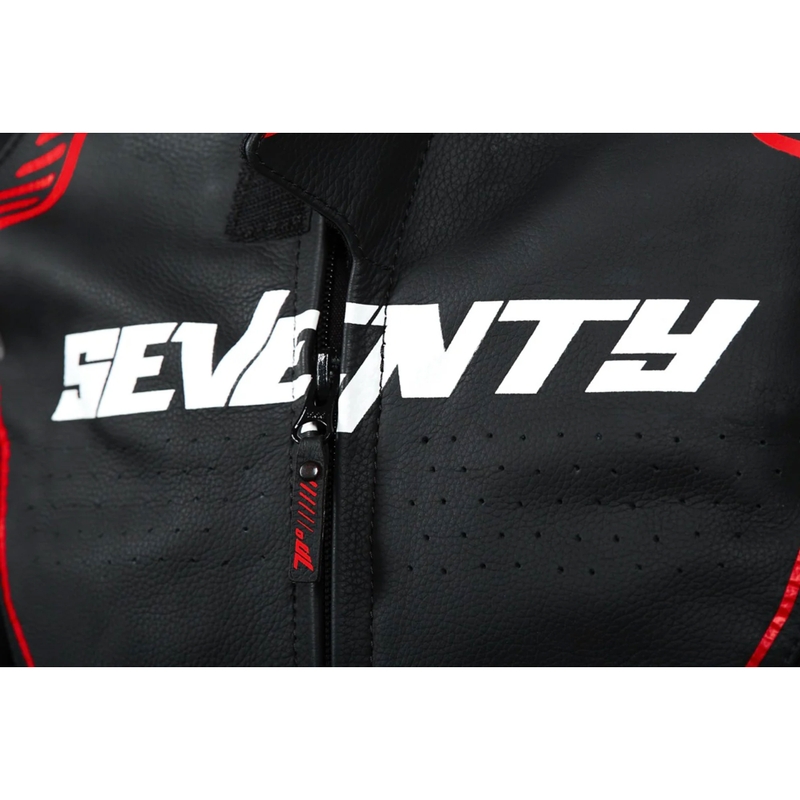 Кожено мотоциклетно яке Seventy Degrees SD-JL24 Spoiler черно-червено